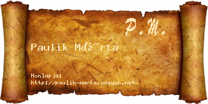Paulik Márta névjegykártya