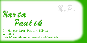 marta paulik business card